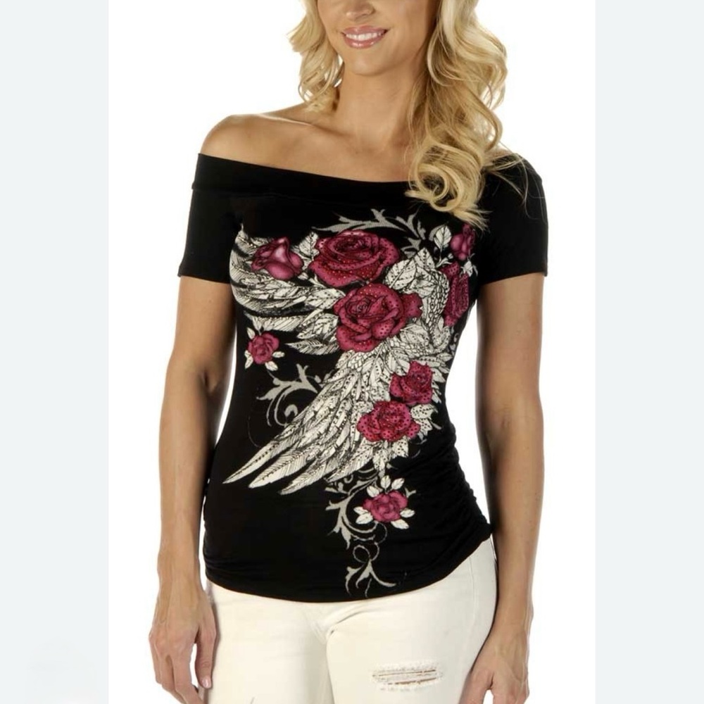 Liberty Wear Blossomed Elegance Multiway Top Sz XL